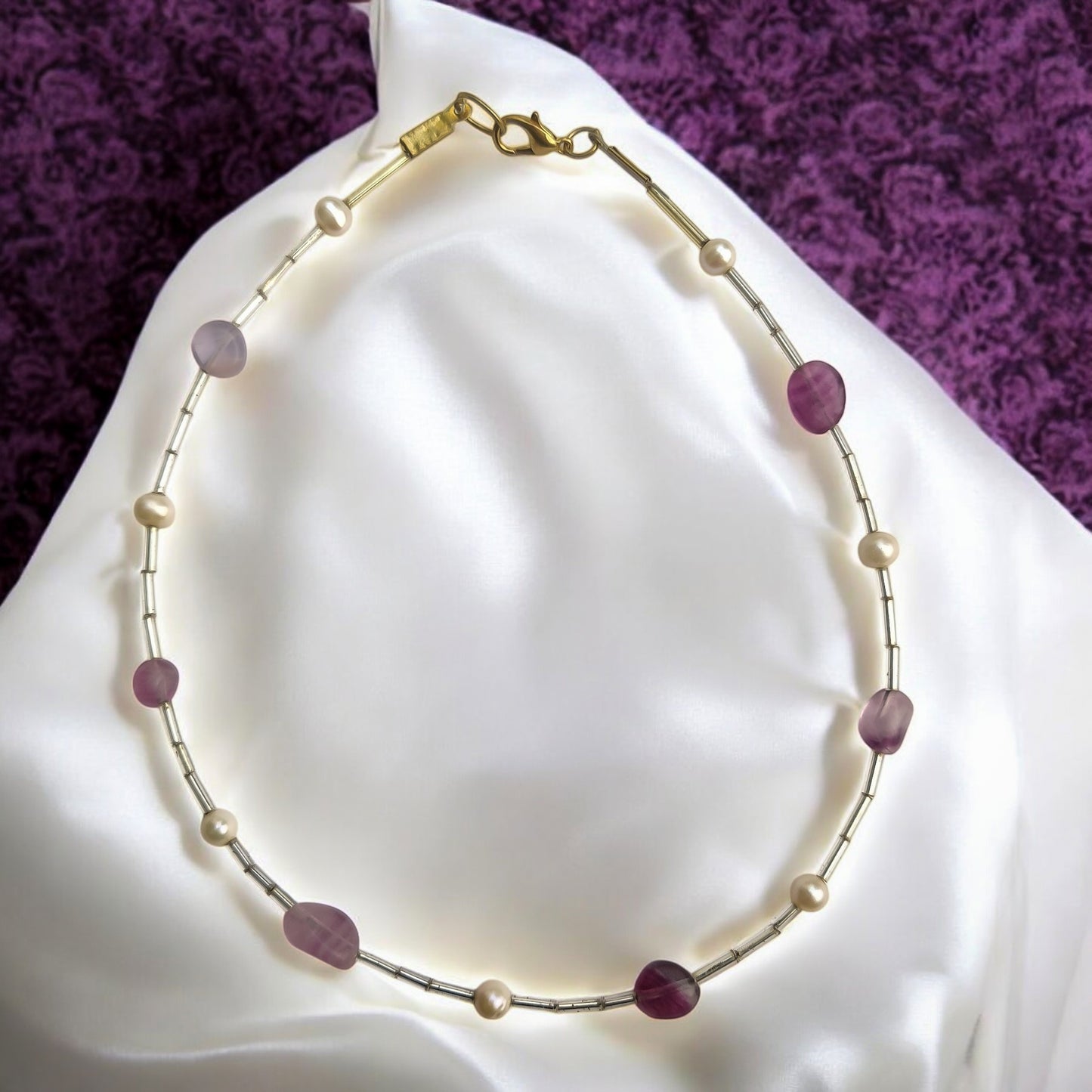 Purple Babe Amethyst and Pearl Necklace