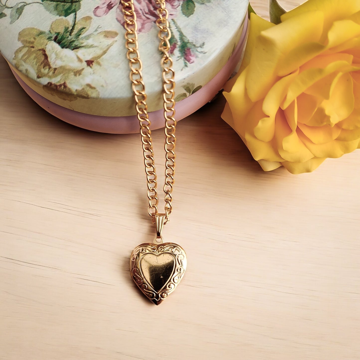 Heart of Gold Locket Necklace