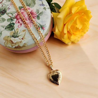 Heart of Gold Locket Necklace