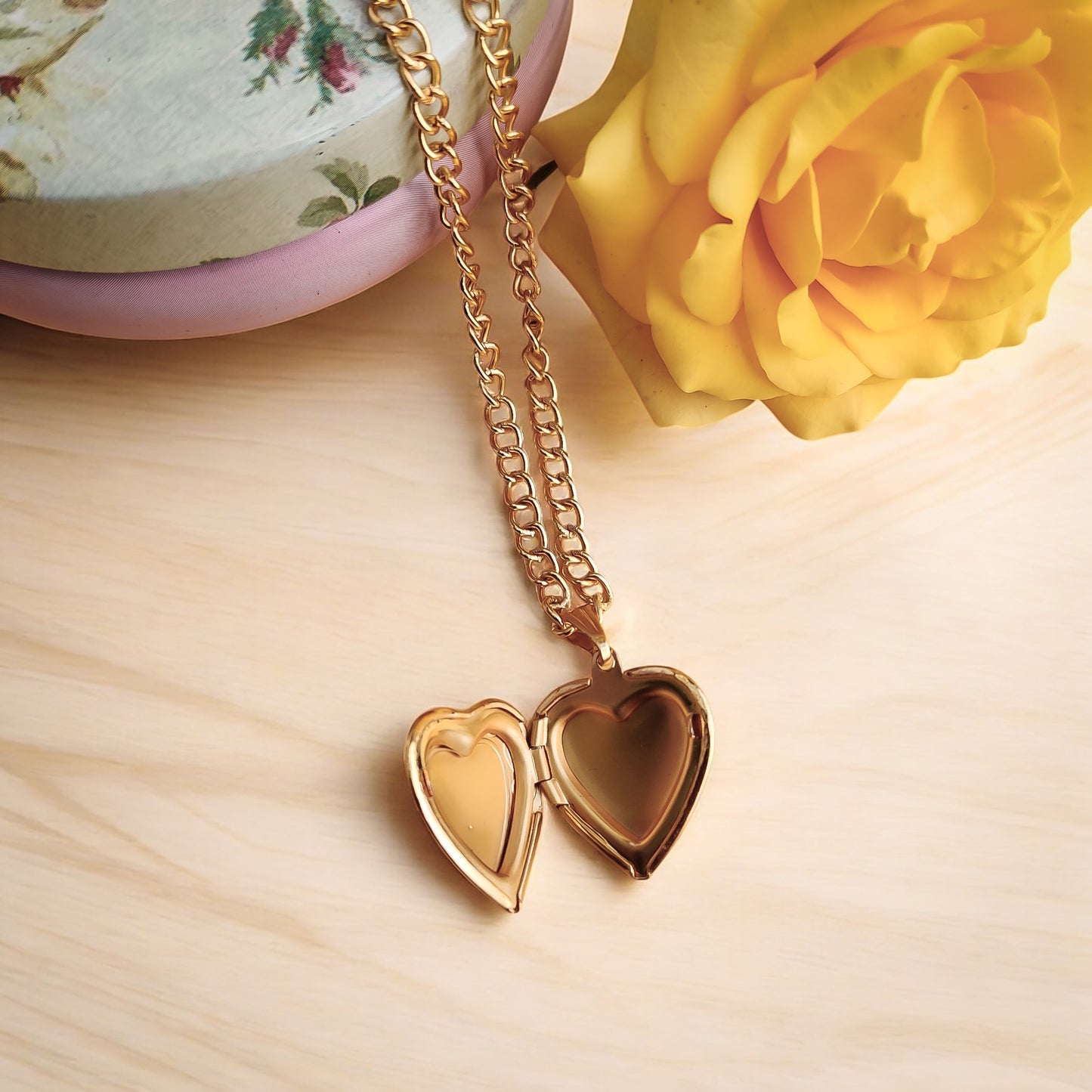 Heart of Gold Locket Necklace